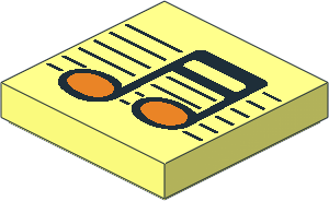 Tile  2 x  2 with Black / Orange Music Note Pattern