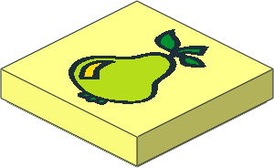 Tile  2 x  2 with Fabuland Pear Pattern