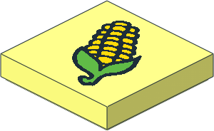 Tile  2 x  2 with Fabuland Corn Pattern