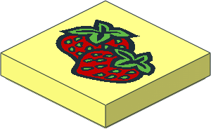 Tile  2 x  2 with Fabuland Strawberry Pattern