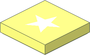 Tile  2 x  2 with White 5-Pointed Star Pattern