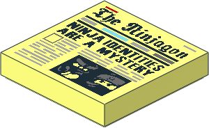 Tile  2 x  2 with Groove with Newspaper "The Ninjagon" Pattern