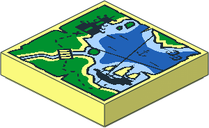 Tile  2 x  2 with Map, Pagoda and Ship Pattern