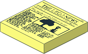 Tile  2 x  2 with Newspaper 'THE LEGO NEWS' Pattern