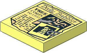 Tile  2 x  2 with Newspaper "Daily Babbler" Pattern