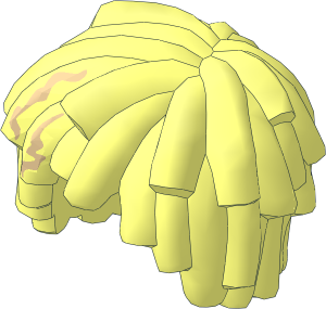 Minifig Hair Short Layered Mop Top with Tan Streaks Wavy Pattern