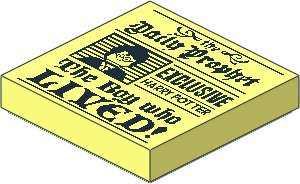 Tile  2 x  2 with Newspaper "the Daily Prophet" and Image of Boy with Glasses Pattern