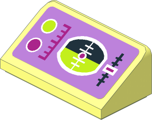 Slope Brick 31  1 x  2 x  0.667 with Slide Lever, Horizon Screen and Magenta and Lime Buttons Sticker