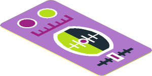 Sticker  0.9 x  1.8 with Slide Lever, Horizon Screen and Magenta and Lime Buttons