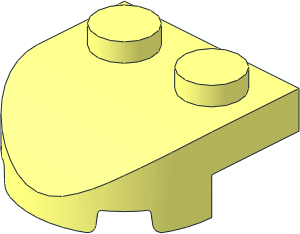 Slope Brick Curved  2 x  2 x  0.667 Half Round with 2 Studs