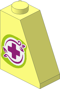 Slope Brick 65  2 x  1 x  2 with Jungle Rescue Logo Right Sticker