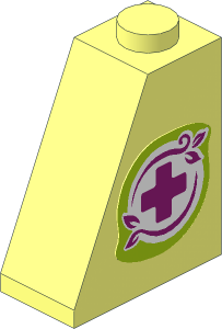 Slope Brick 65  2 x  1 x  2 with Jungle Rescue Logo Left Sticker