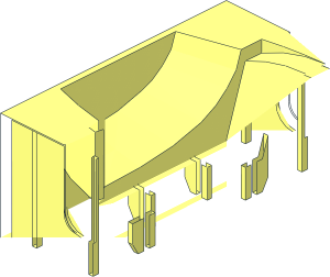 ~Duplo Train Cab / Tender Base without Patternable Surfaces - Half