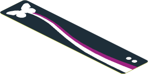 Sticker  0.8 x  3.8 with Butterfly, Ribbon and Two White Dots