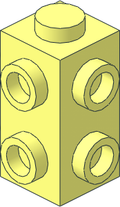 Brick  1 x  1 x  1.667 with Studs on 3 Sides