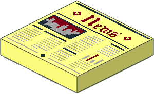 Tile  2 x  2 with Dark Red Gothic "News" Newspaper Pattern