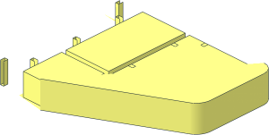 ~Duplo Plate  3 x 8 with Chamfered Corners - Half