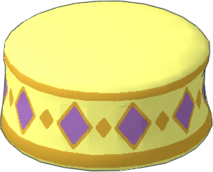 Minifig Kufi with Gold Bands and Gold and Medium Lavender Diamonds Pattern