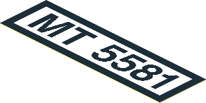 Sticker  0.9 x  3.1 with Black "MT 5581" on White Background and Black Border