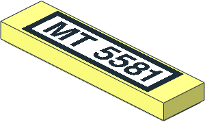 Tile  1 x  4 with Black "MT 5581" on White Background and Black Border Sticker