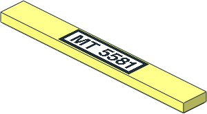 Tile  1 x  8 with Black "MT 5581" on White Background and Black Border Sticker