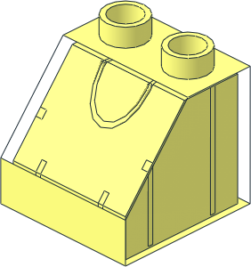 ~Duplo Slope 2 x 2 x 1.5 without Patternable Faces ~Duplo Slope 2 x 2 x 1.5 without Patternable Faces