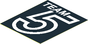 Sticker 1.5 x 1.8 with White "TEAM 5" on Black Background