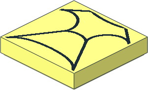 Tile  2 x  2 with Black Spider Web Pattern