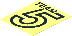 Sticker 1.9 x 2.3 with Black "TEAM 5" on Clear Background Sticker 1.9 x 2.3 with Black "TEAM 5" on Clear Background