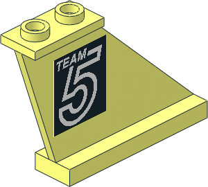 Tail  4 x  1 x  3 with White "TEAM 5" on Black on Right Side Sticker