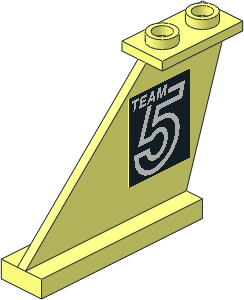 Tail  4 x  1 x  3 with White "TEAM 5" on Black on Left Side Sticker