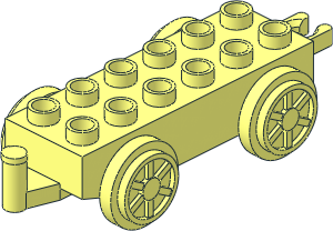 Duplo Train Base  2 x  6 with 2 Axles with 28 mm Wheels and Movable Hitch