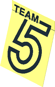 Sticker 1.9 x 2.3 with Black "TEAM 5" on Clear Background (Formed)