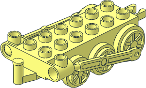 Duplo Train Steam Engine Base  4 x  6 with Pushrod and 3 Axles