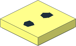 Tile  2 x  2 with  2 Black Irregular Hexagons Pattern