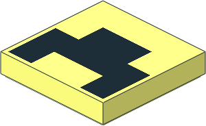 Tile  2 x  2 with Black Polygon Pattern