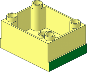 Duplo Train Cabin Base 3 x 4 x 1.5 with Green Stripe on Opposite Sides Pattern Duplo Train Cabin Base 3 x 4 x 1.5 with Green Stripe on Opposite Sides Pattern