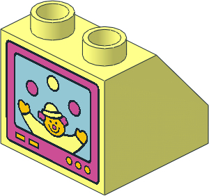 Duplo Slope  2 x  2 x  1.5 with Clown Juggling on TV Screen Pattern