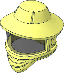 Minifig Hat Beekeeper with Molded Trans-Black Visor Pattern