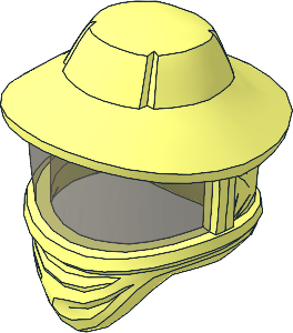 Minifig Hat Beekeeper with Molded Trans-Brown Visor Pattern Minifig Hat Beekeeper with Molded Trans-Brown Visor Pattern