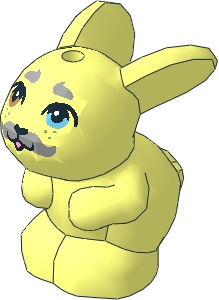 Animal Bunny Sitting Type 2 with Light Bluish Grey Eyebrows and Moustache and Medium Azure / Medium Nougat Eyes Pattern Animal Bunny Sitting Type 2 with Light Bluish Grey Eyebrows and Moustache and Medium Azure / Medium Nougat Eyes Pattern