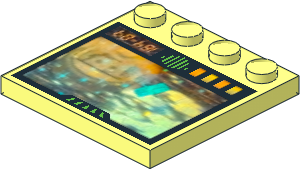 Plate 4 x 4 with 4 Studs on One Edge with Exploriens Hologram Monitor Sticker Plate 4 x 4 with 4 Studs on One Edge with Exploriens Hologram Monitor Sticker