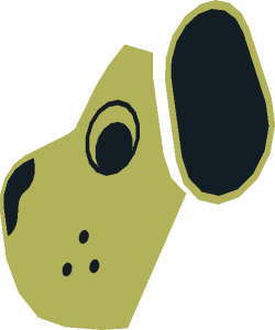 ~Animal Dog Head  2 x  3 x  2.333 with Black Ears, Nose and Eyes Pattern - Patternable Areas