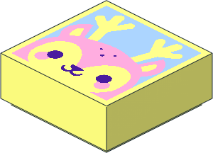 Tile  1 x  1 with Bright Pink Reindeer Face on Bright Light Blue Background Pattern Tile  1 x  1 with Bright Pink Reindeer Face on Bright Light Blue Background Pattern