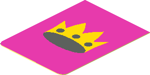 Sticker Minifig Vest with Crown on Dark Pink Background