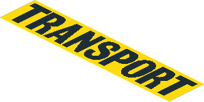 Sticker  1 x  4.8 with Black "TRANSPORT" on Yellow Background