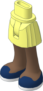 Figure Friends Hip And Legs with Short Skirt with Medium Brown Legs and Dark Blue Ballerina Shoes with White Sole Pattern