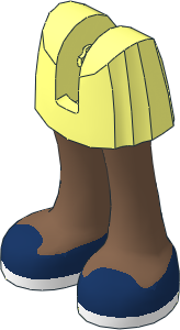 Figure Friends Legs with Short Skirt with Medium Brown Legs and Dark Blue Ballerina Shoes with White Sole Pattern