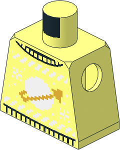 Minifig Torso with Holiday Sweater with Snowflakes and White and Gold Classic Space Logo Pattern