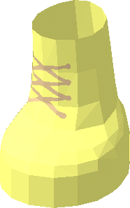 ~Figure Friends Foot for Legs with Trousers with Thin Hinge with Tan Laces Pattern ~Figure Friends Foot for Legs with Trousers with Thin Hinge with Tan Laces Pattern